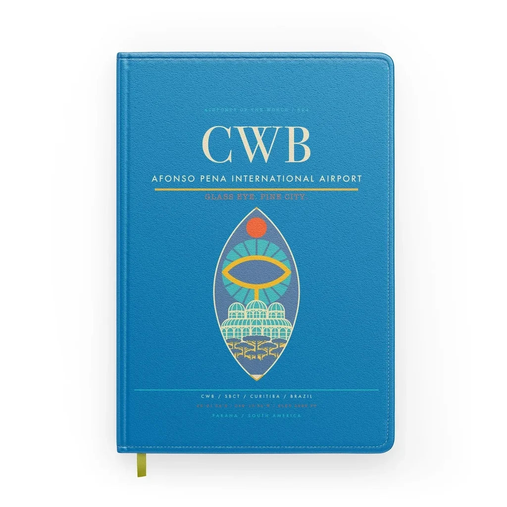 Afonso Pena International Airport (CWB) design on turquoise notebook