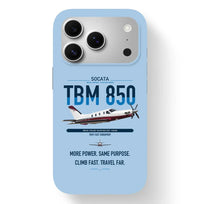 Thumbnail for Socata TBM 850 design on light blue magsafe iphone case, for iPhone 17 Pro