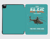 Thumbnail for Boeing AH-64E Apache Guardian design on turquoise ipad tablet case