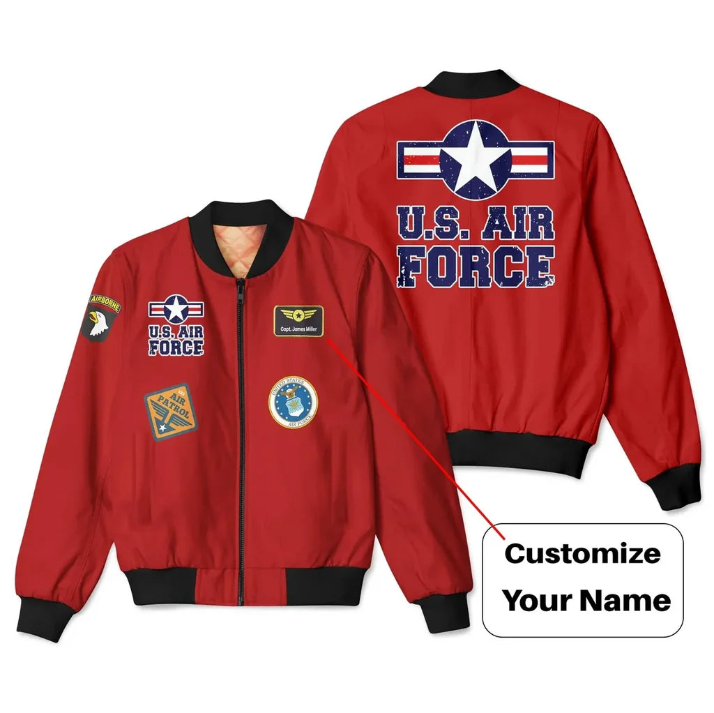 Customisable US Air Force 3D Bomber Jacket - view 9