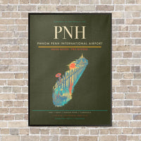 Thumbnail for Phnom Penh International Airport PNH vertical canvas print - framed - green army background