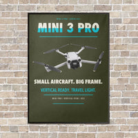 Thumbnail for DJI Mini 3 Pro vertical canvas print - framed - green army background