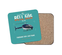 Thumbnail for Bell 505 design on turquoise 1 piece coaster