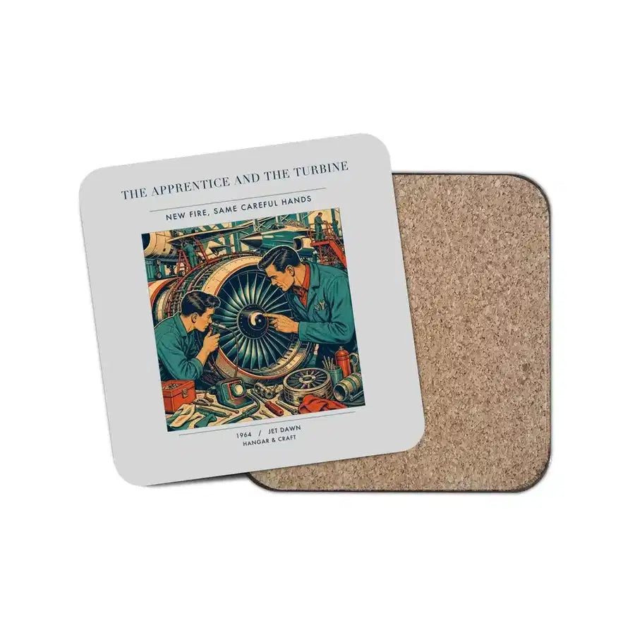 The Apprentice And The Turbine - Designed Coasters design on light gray 1-piece