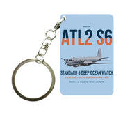 Thumbnail for Atlantique 2 Standard 6 design on light blue designed key chain, double-side print