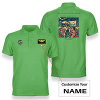 Thumbnail for VINTAGE G4442 - The Island Cinema Night - Double-Side Polo T-Shirt design on lightgreen+name