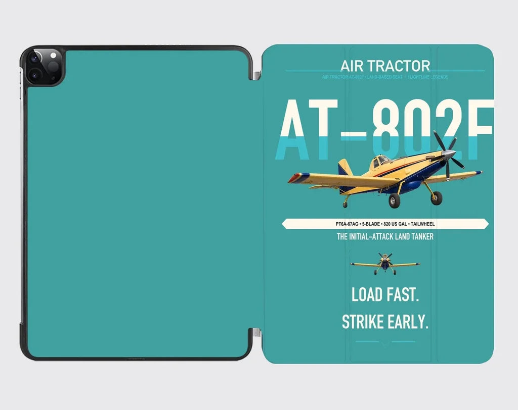 Air Tractor AT-802F design on turquoise ipad tablet case