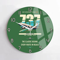 Thumbnail for Boeing 737-300 Classic design on green no frame wall clock