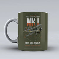 Thumbnail for Fairey Swordfish Mk I design on green army ceramic mug, double-side print