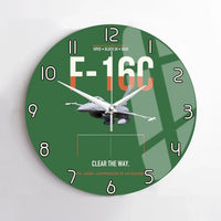 Thumbnail for F-16C Block 50 Clear The Way design on green no frame wall clock