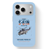 Thumbnail for Sikorsky S-61N design on light blue magsafe iphone case, for iPhone 17 Pro