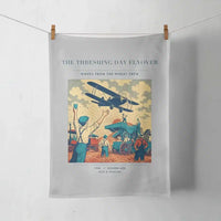 Thumbnail for VINTAGE G4389 - The Threshing Day Flyover - Designed Towels design on lightgray