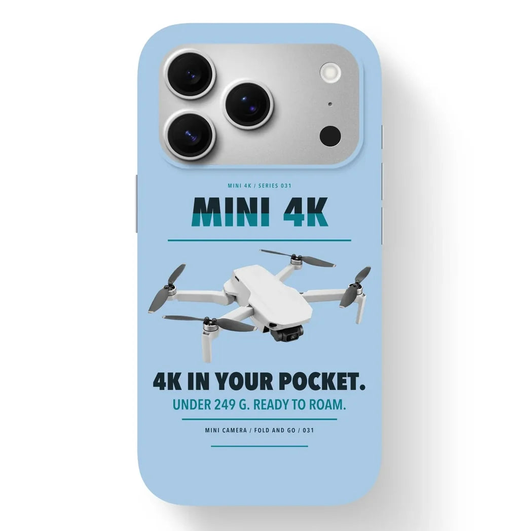 DJI Mini 4K Case design on light blue iphone case