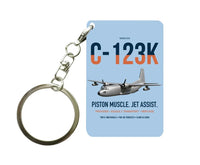 Thumbnail for C-123K Provider design on light blue designed key chain, double-side print