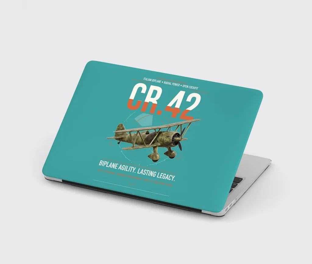 Fiat CR.42 Falco design on turquoise MacBook case