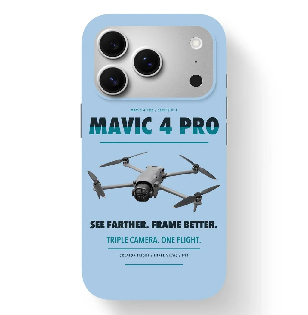DJI Mavic 4 Pro Case design on light blue iphone case