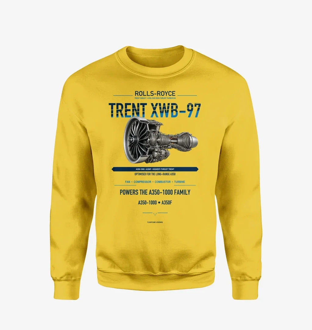 TRENT XWB-97 design on yellow sweatshirt