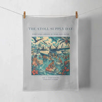 Thumbnail for VINTAGE G4189 - The Atoll Supply Day - Designed Towels design on lightgray