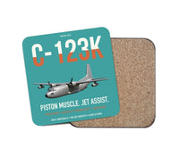Thumbnail for C-123K Provider design on turquoise 1 piece coaster