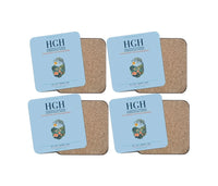 Thumbnail for Hangzhou Xiaoshan International Airport (HGH) design on light blue 4 pieces set coaster