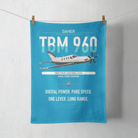 Thumbnail for Daher TBM 960 design on turquoise towel
