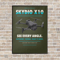Thumbnail for Skydio X10 vertical canvas print - framed - green army background