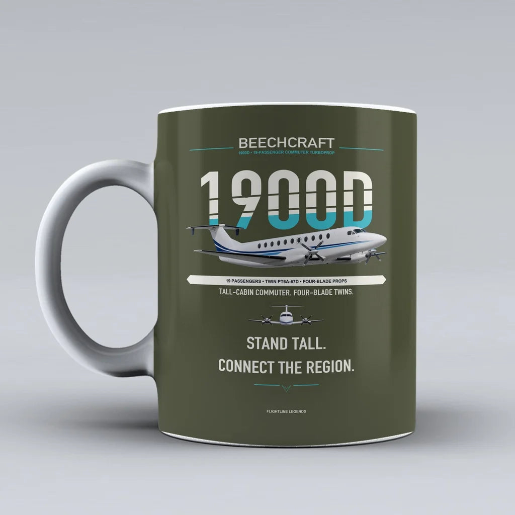1900D Mug design on green army beechcraft