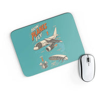Thumbnail for How Planes Fly V2 design on turquoise rectangle mouse pad
