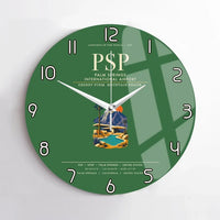 Thumbnail for Palm Springs International Airport (PSP) design on green no frame wall clock