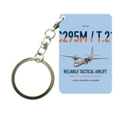 Thumbnail for Airbus C295M T.21 design on light blue designed key chain, double-side print