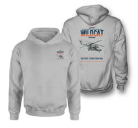 Thumbnail for Leonardo AW159 Wildcat HMA2 design on light gray double-side hoodie, double-side print