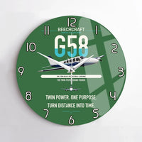 Thumbnail for Beechcraft Baron G58 design on green no frame wall clock