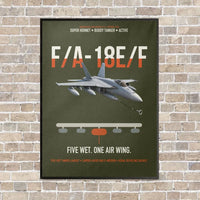 Thumbnail for F A-18E F Buddy Tanker vertical canvas print - framed - green army background