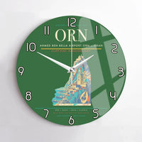 Thumbnail for Ahmed Ben Bella Airport (ORN) design on green no frame wall clock