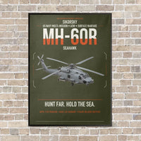 Thumbnail for Sikorsky MH-60R Seahawk vertical canvas print - framed - green army background