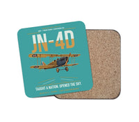 Thumbnail for Curtiss JN-4D Jenny design on turquoise 1 piece coaster