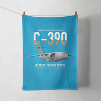 Thumbnail for C-390 Millennium design on turquoise towel