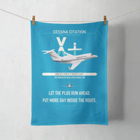 Thumbnail for Cessna Citation X+ design on turquoise towel