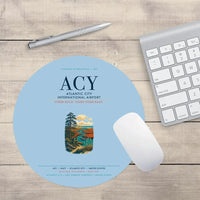 Thumbnail for Atlantic City International Airport (ACY) design on light blue round mouse pad
