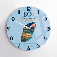 Thumbnail for Burgas Airport BOJ Wall-Clock No-Frame - Light Blue