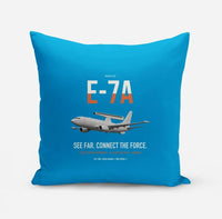 Thumbnail for E-7A Wedgetail design on turquoise pillow