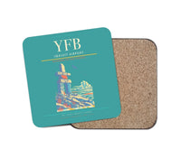 Thumbnail for Iqaluit Airport (YFB) design on turquoise 1 piece coaster
