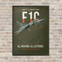 Thumbnail for Dassault Mirage F1C vertical canvas print - framed - green army background