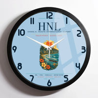 Thumbnail for Honolulu Daniel K. Inouye International Airport (HNL) design on light blue framed wall clock