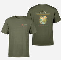 Thumbnail for Yeager Airport (CRW) design printed on green army double-side t-shirt