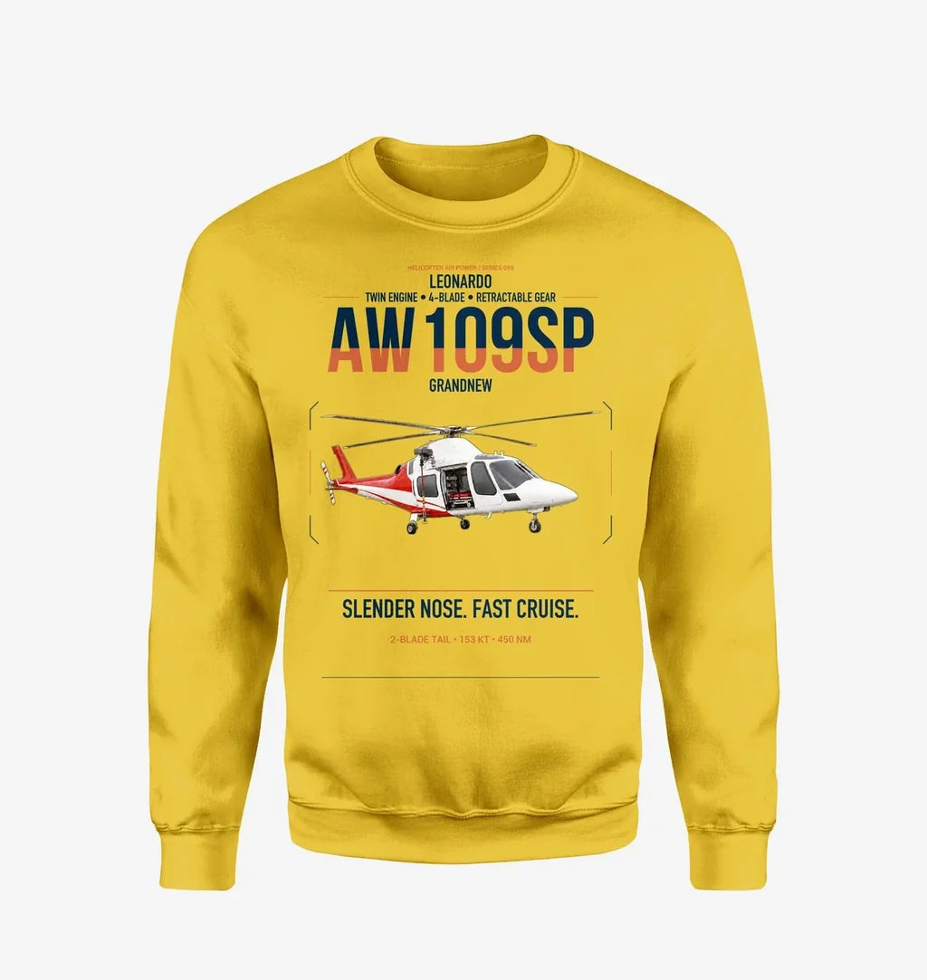 Leonardo AW109SP GrandNew design on yellow sweatshirt