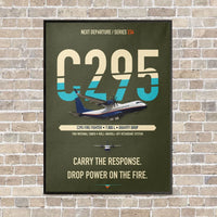 Thumbnail for Airbus C295 Firefighter vertical canvas print - framed - green army background