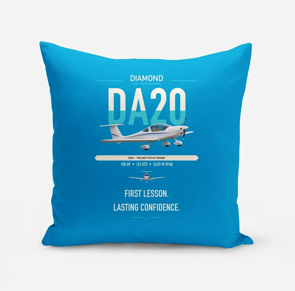 Diamond DA20 design on turquoise pillow