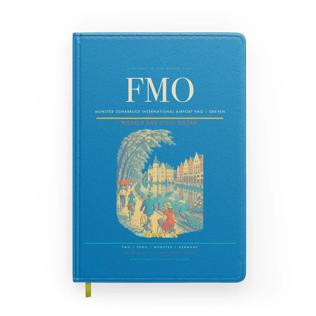 Munster Osnabruck International Airport (FMO) design on turquoise notebook