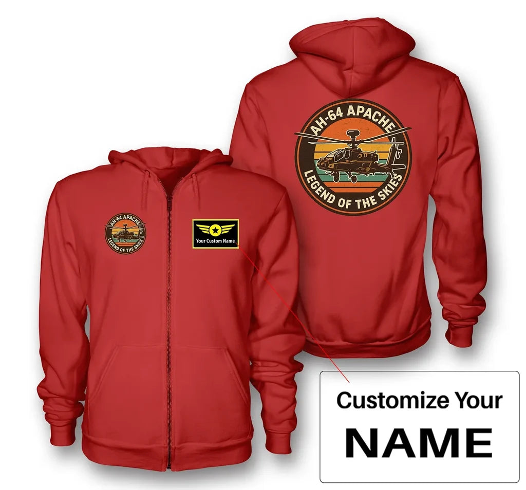 Customisable Retro Apache AH-64 Hoodie - view 9